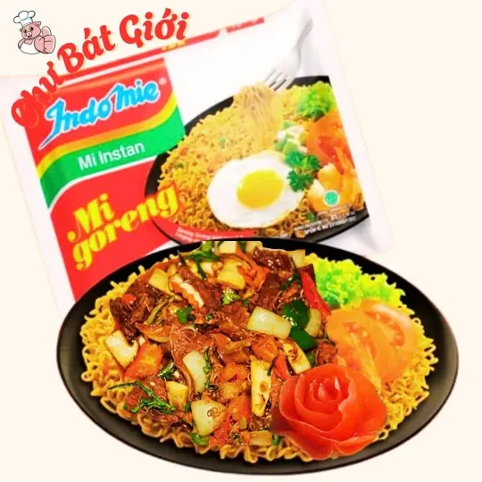 Hình ảnh Mì trộn Indo Bò xào rau củ 