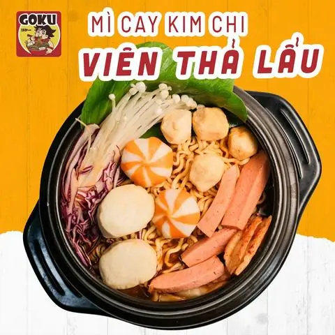 Hình ảnh Mì cay kim chi viên thả lẩu