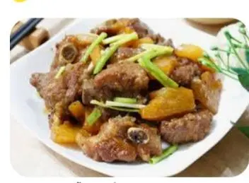 Hình ảnh Cơm Tấm Sườn non kho thơm + canh rong biển 
