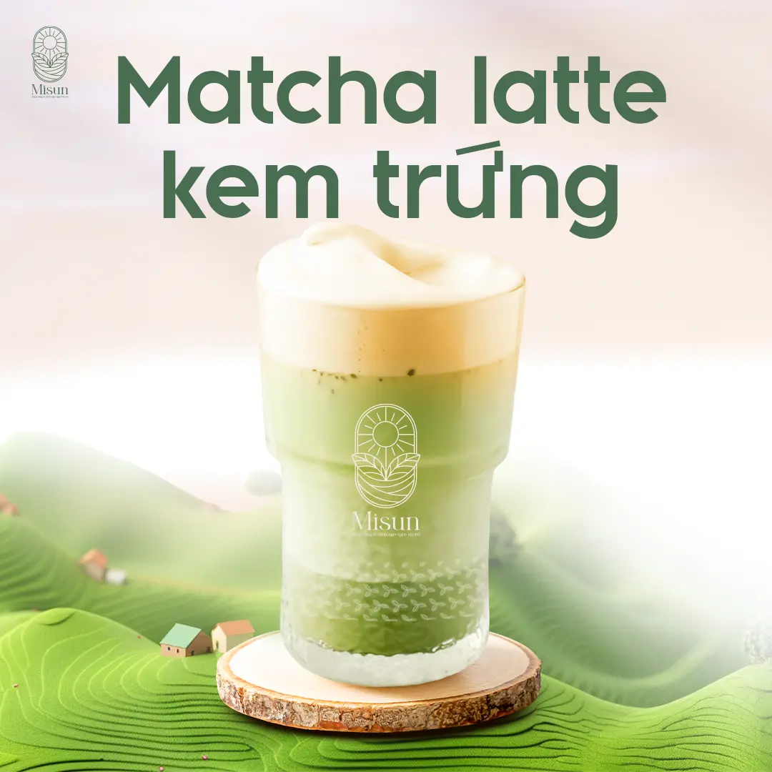 Hình ảnh Matcha latte kem trứng