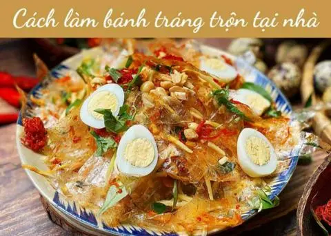 Hình ảnh bánh tráng trộn full toping