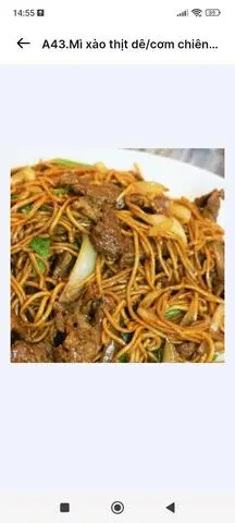 Hình ảnh A43.Mì xào thịt dê/cơm chiên/mì gói xào -羊肉炒麵/炒飯/炒泡麵