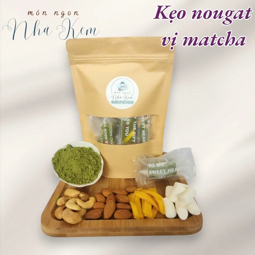 Hình ảnh Kẹo Nougat Vị Matcha