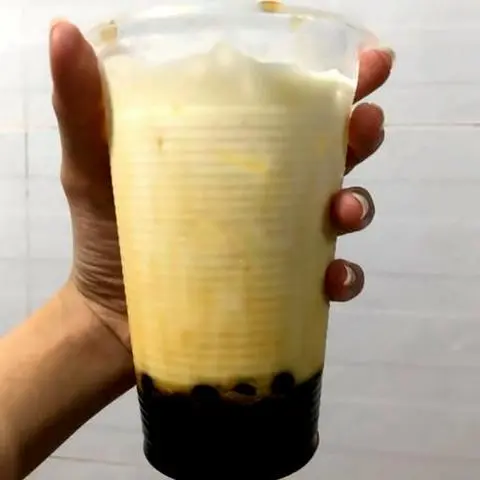 Hình ảnh Sữa tươi trân châu đường đen bánh flan