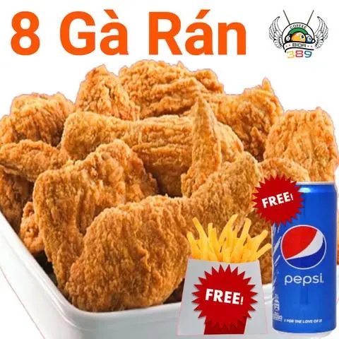 Hình ảnh Combo 4 đùi - 2 cánh gà - 2 gà viên - khoai tây - pepsi
