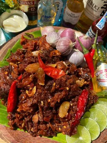 Hình ảnh KHÔ BÒ TỎI HỒNG NGỰ 500Gr (Hủ To)