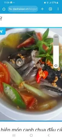 Hình ảnh cơm canh chua ĐẦU cá hồi 