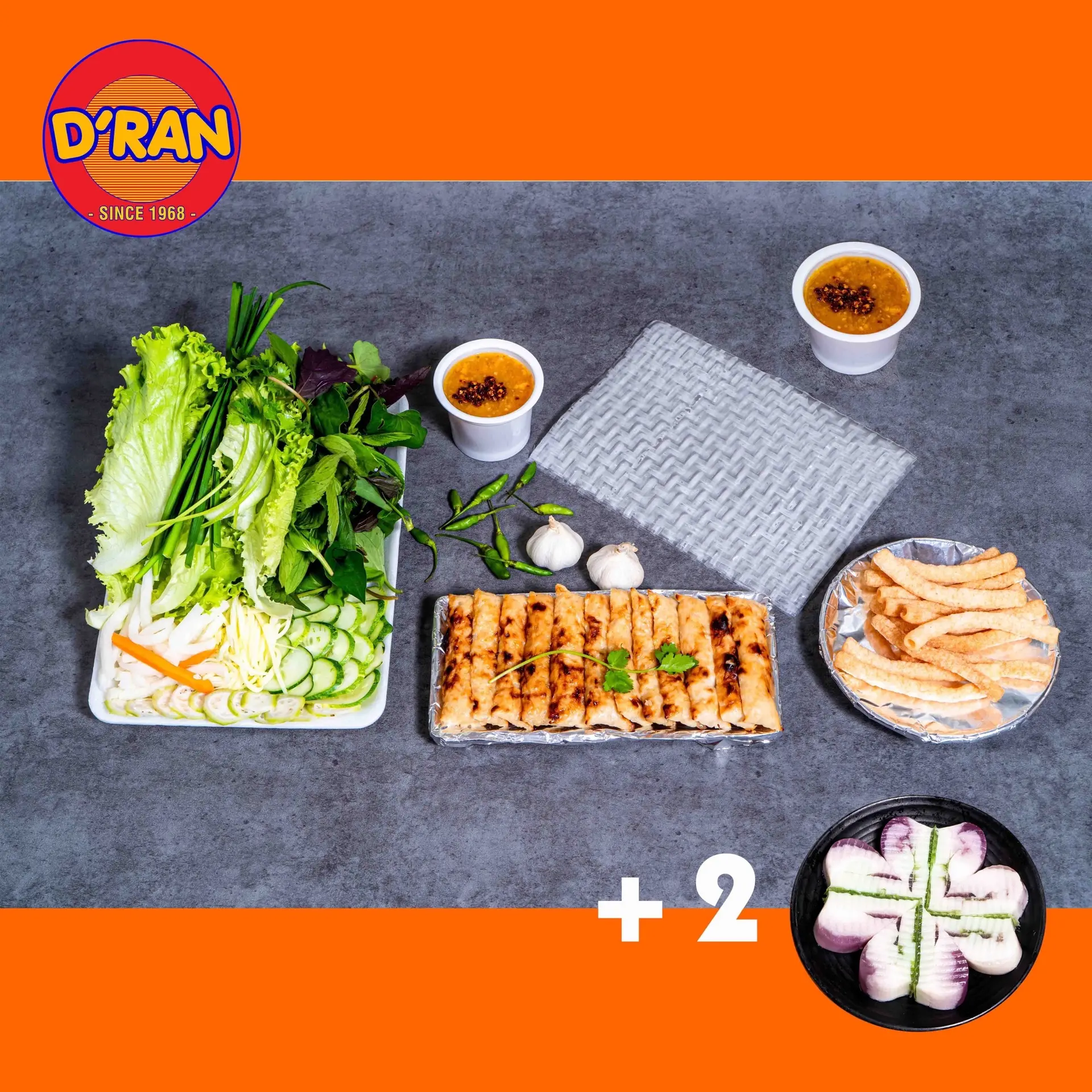 Hình ảnh COMBO 2: Nem nướng D’ran Phần 2 Người + 2 Rau câu hoa tuyết tứ vị