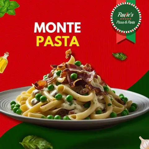 Hình ảnh Mì Ý Ba Rọi Xông Khói Nấm Đậu Hà Lan Sốt Kem | Pasta Monte