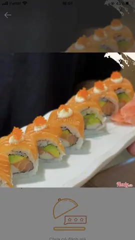 Hình ảnh Sushi Phủ Cá Hồi Topping Trứng Tôm