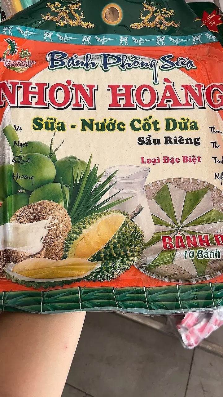 Hình ảnh bánh phồng sữa cốt dừa sầu riêng