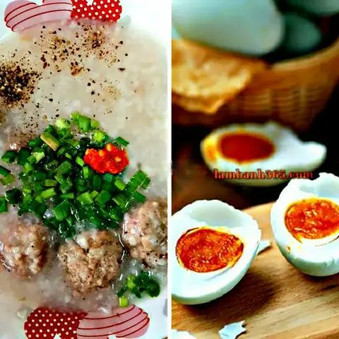 Hình ảnh Cháo Thịt Viên - Trứng Muối