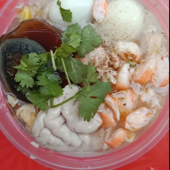 Hình ảnh Súp cua tôm bắc thảo + 2 trứng Cút,thịt cua tươi màu trắng 