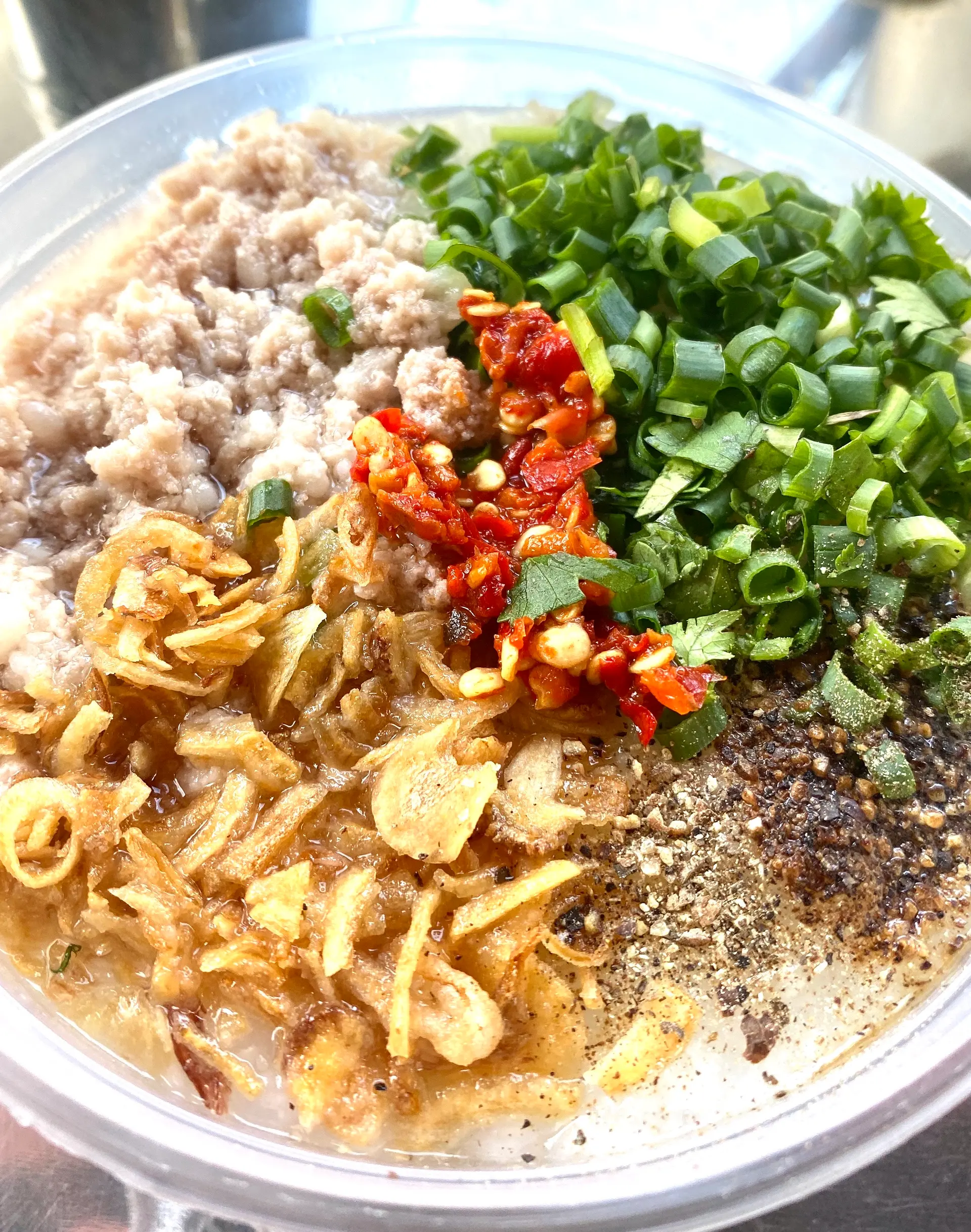 Hình ảnh cháo thịt bằm cô trúc  ( phần vừa ) 