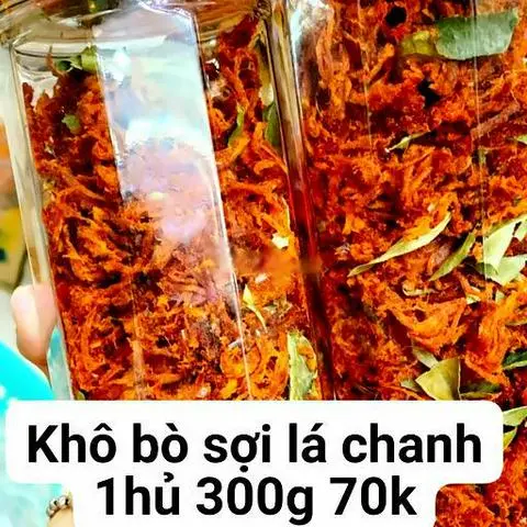 Hình ảnh Khô bò sợi lá chanh (1hộp)