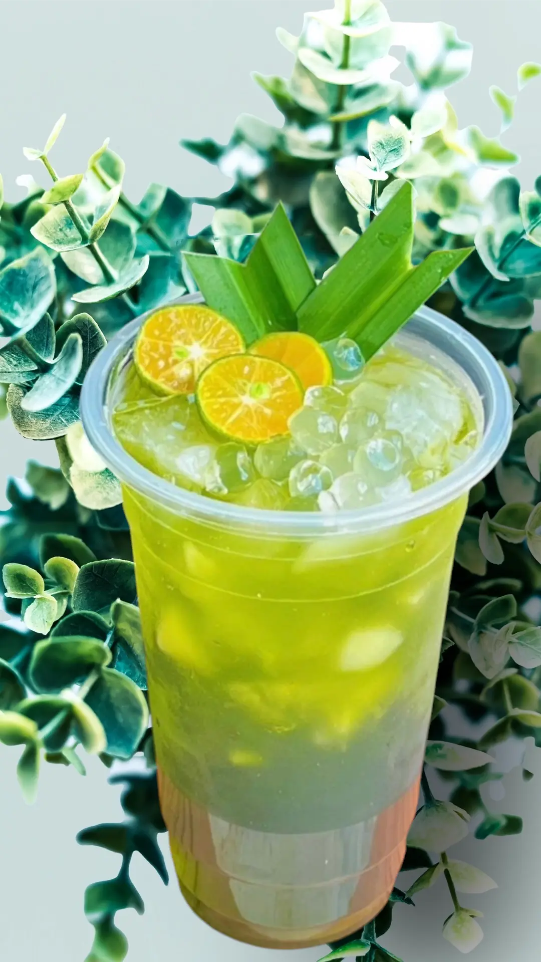 Hình ảnh Trà Tắc Thái Xanh kèm thạch  800ml