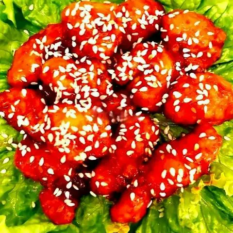 Hình ảnh 2 Gà viên sốt Hàn cay + 1 Khoai lang Nhật