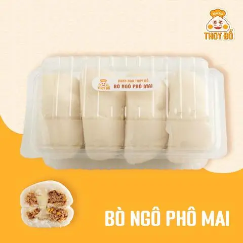 Hình ảnh Bánh bao Bò ngô phô mai - HỘP 4 CHIẾC (KHÁCH TỰ HẤP NÓNG)