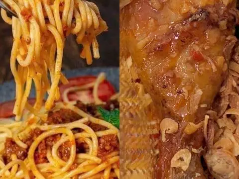 Hình ảnh mì ý đùi gà cháy tỏi 