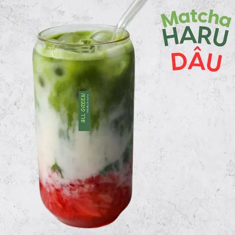 Hình ảnh Matcha haru dâu latte