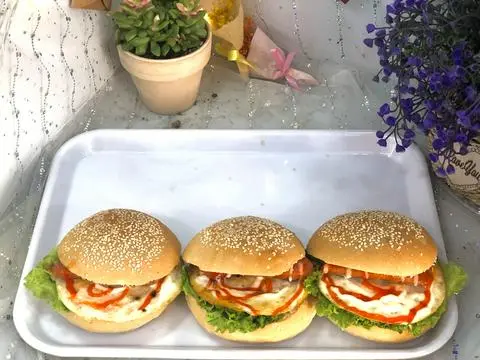 Hình ảnh Hamburger Trứng Xúc Xích 