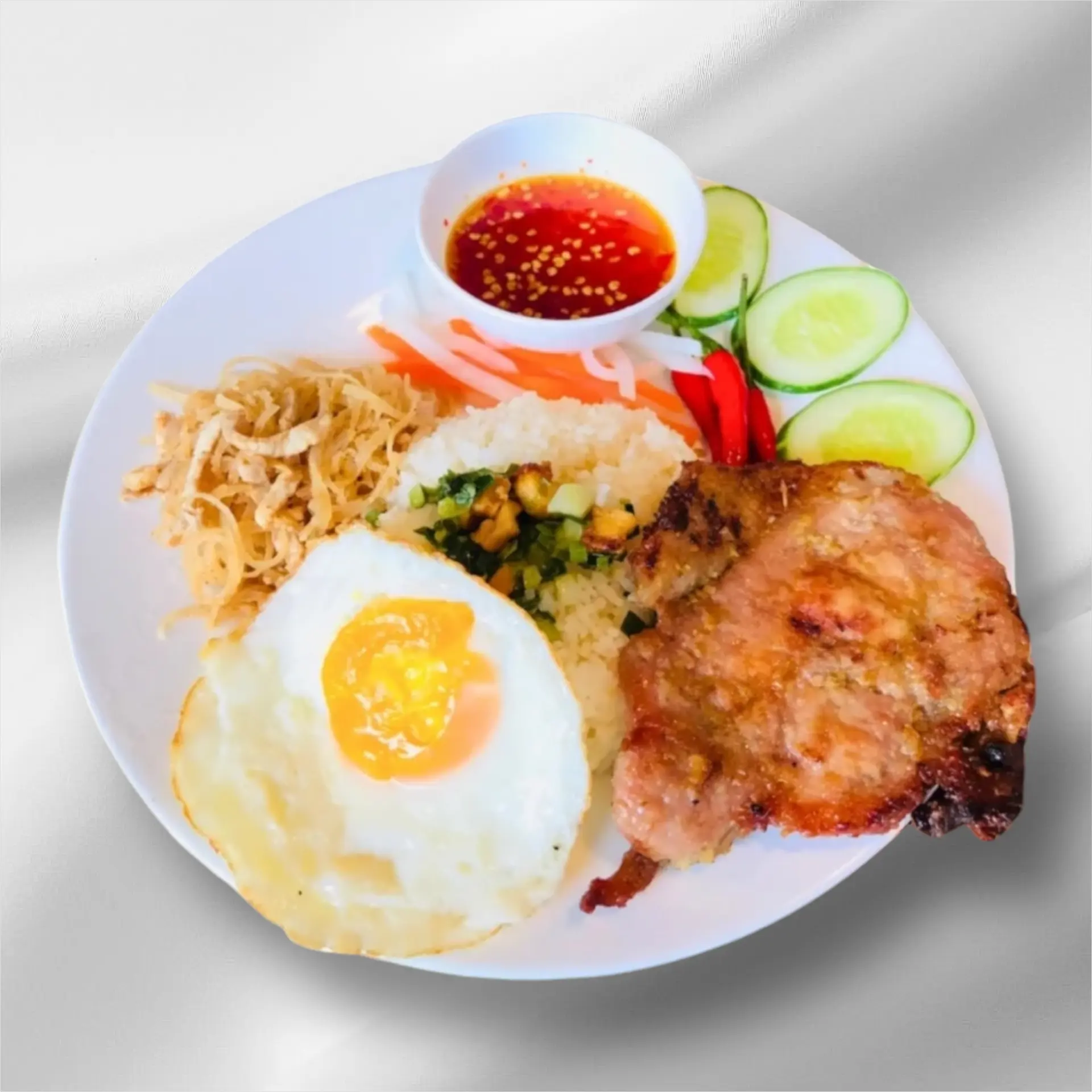 Hình ảnh Cơm Sườn + Bì + Ốp La