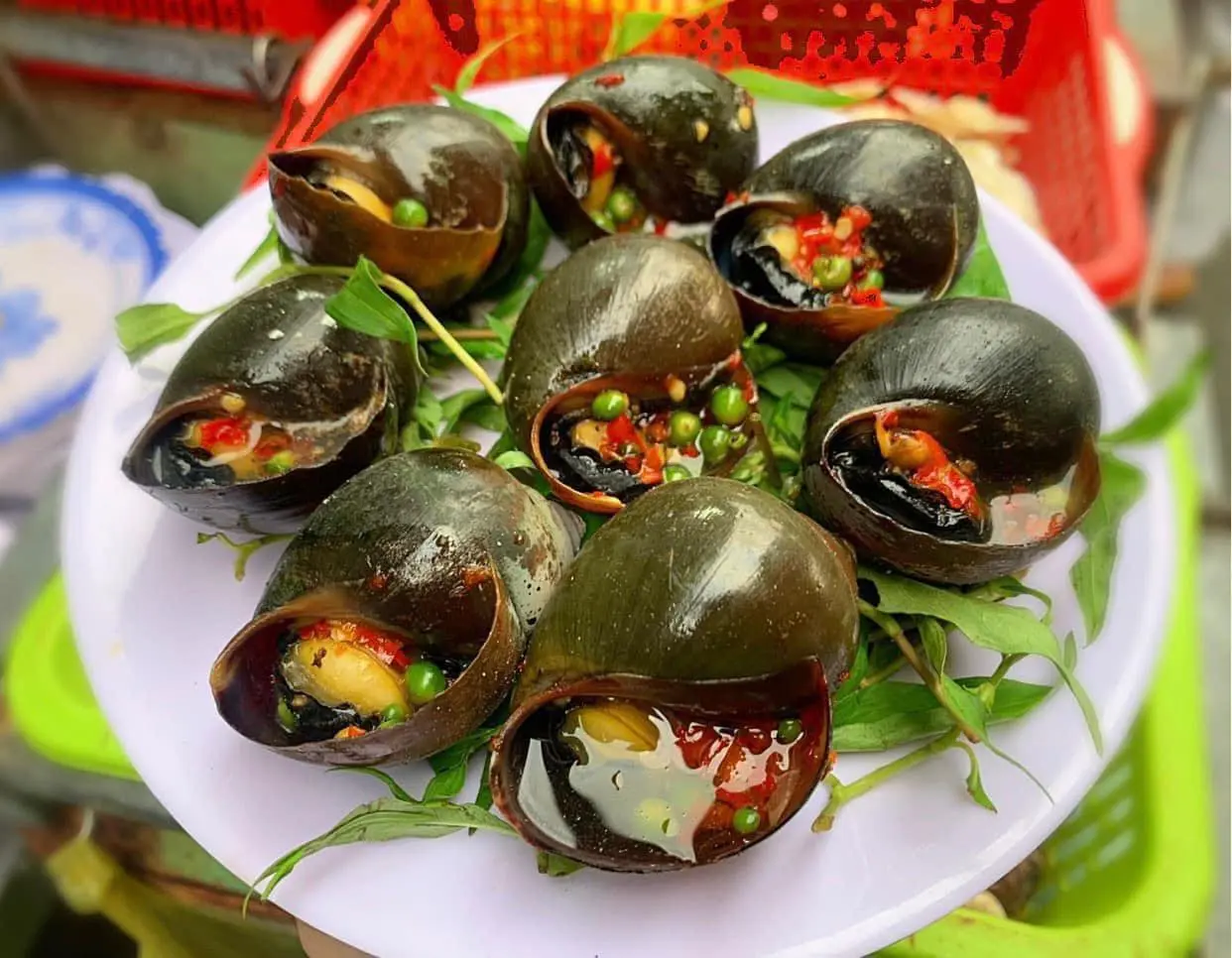 Hình ảnh Ốc Bươu Nướng Tiêu Xanh