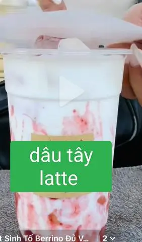 Hình ảnh Dâu tây latte (500ml) 