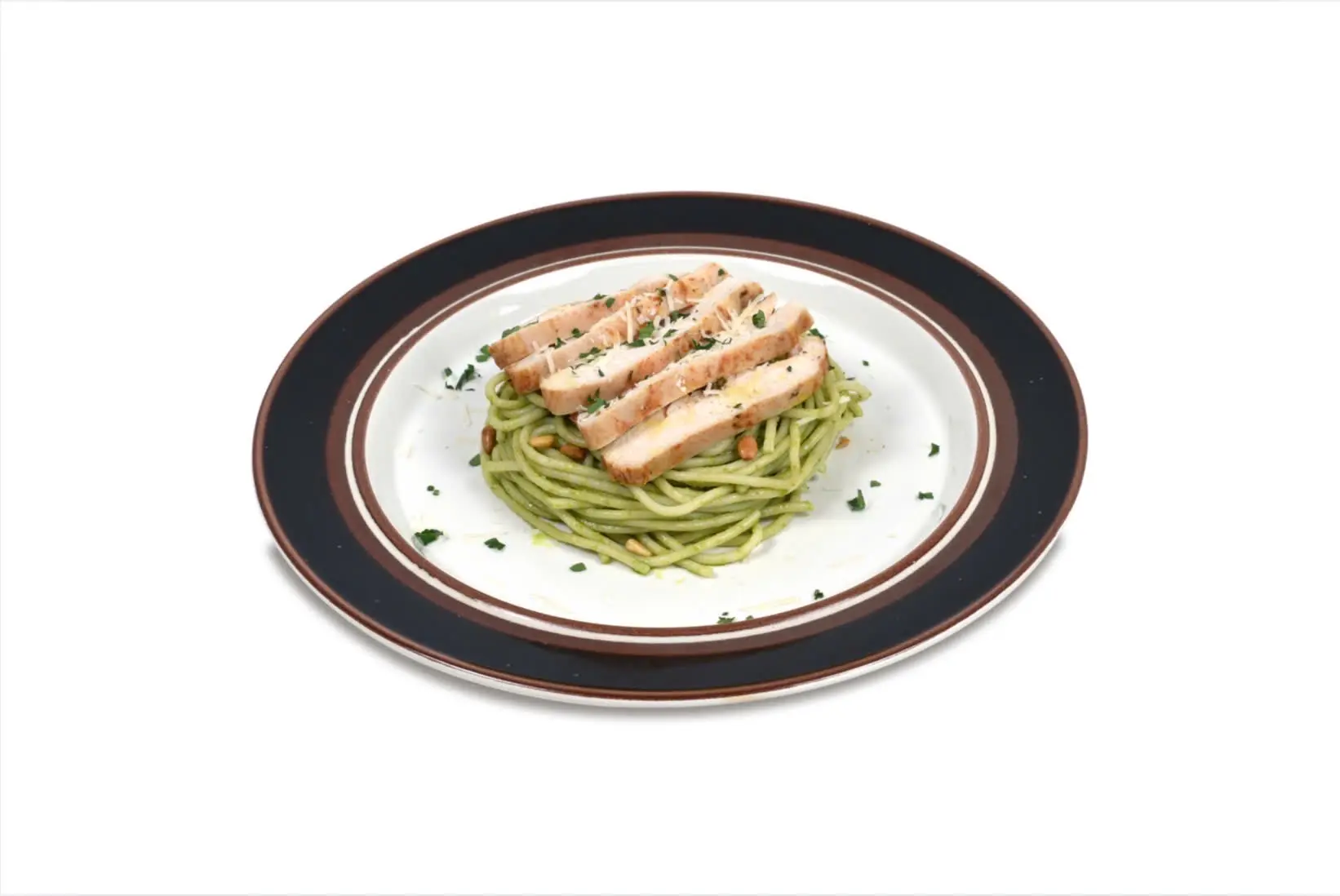 Hình ảnh Mì spaghetti với gà và sốt pesto