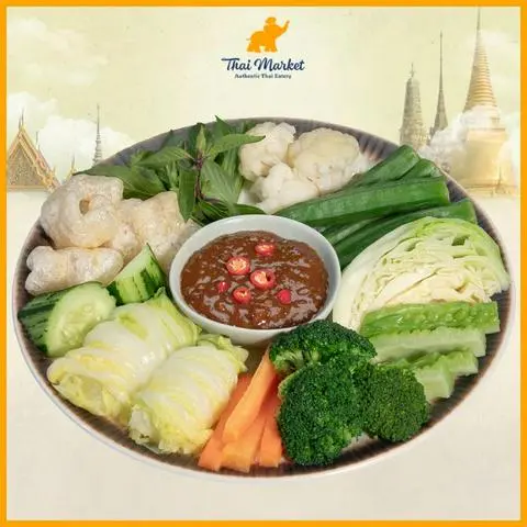 Hình ảnh Rau Củ Luộc Chấm Mắm Ruốc Kho