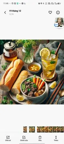 Hình ảnh Bánh Mì Bò Kho + Olong Chanh Mật Ong