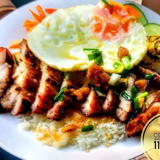 Hình ảnh Cơm BA RỌI NƯỚNG - CHẢ - TRỨNG/ Steamed Broken Rice With Grilled Pork Belly and Pork pie - Fried Egg
