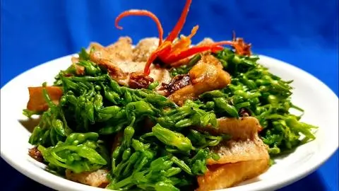 Hình ảnh thiên lý xào tôm 