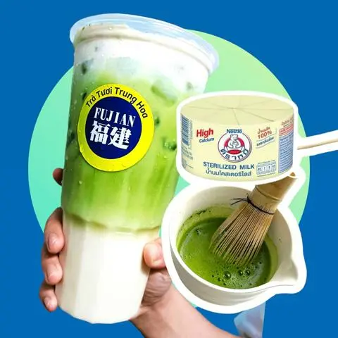 Hình ảnh Siêu ngon- Cold whisk matcha latte sữa gấu Nestle Thái Lan- Ly 700ml