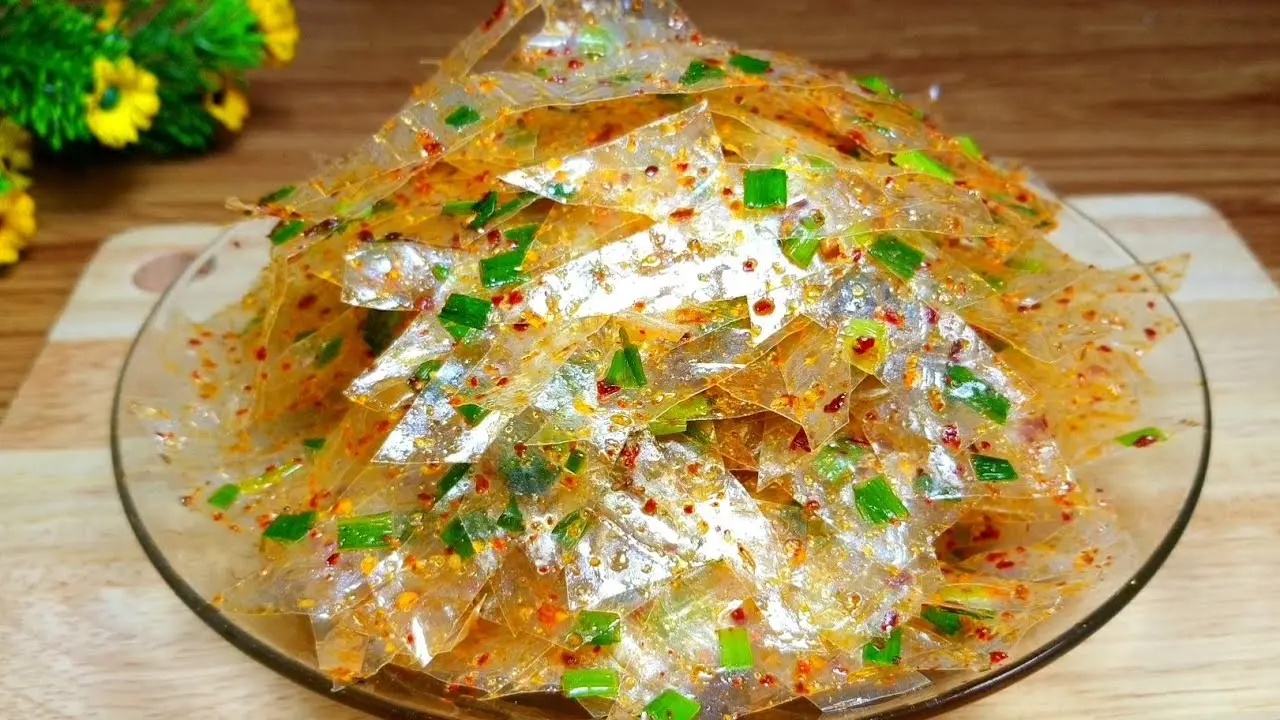 Hình ảnh Bánh Tráng Sợi Mỡ Hành.