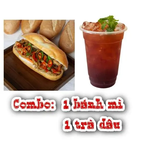 Hình ảnh Combo 5 gồm 1 bánh mì - 1 trà dâu [ 500ml ]