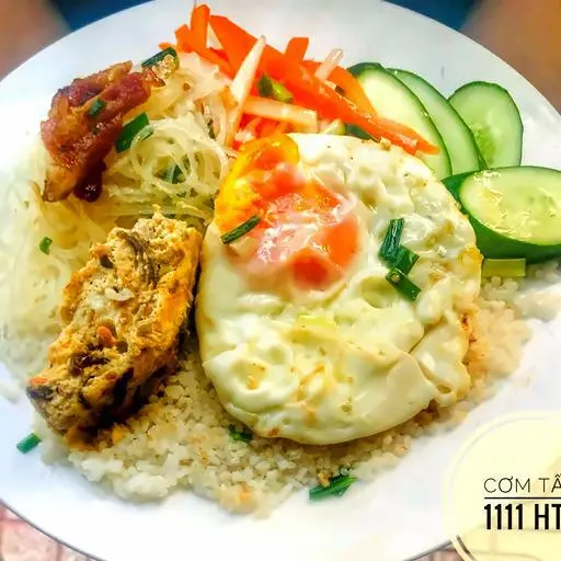 Hình ảnh Cơm BÌ CHẢ - TRỨNG/ Steamed Broken Rice with Shredded Pork Skin and Pork Pie - Fried Egg