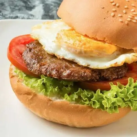 Hình ảnh hambuger tôm trứng 