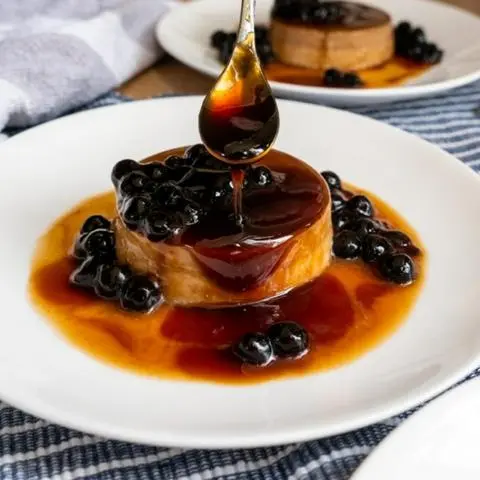 Hình ảnh Bánh flan trân châu + thạch chân mèo