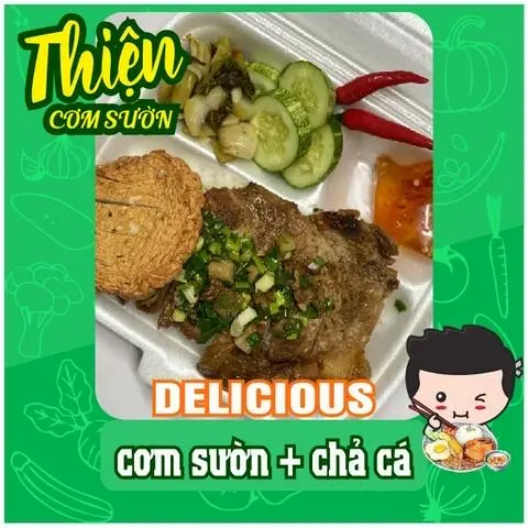 Hình ảnh Cơm sườn chả cá