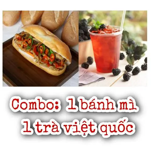 Hình ảnh Combo 6 gồm 1 bánh mì - 1 trà việt quất [ 500ml ]