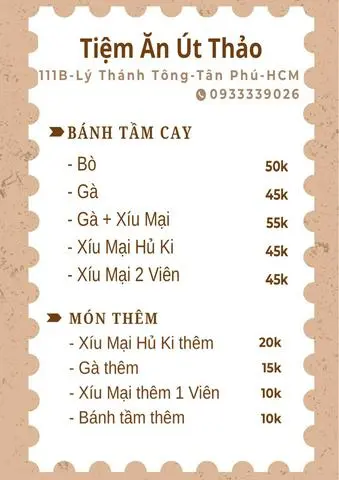 Hình ảnh Bánh tầm cay menu tại Tiệm