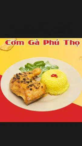Hình ảnh Cơm gà đùi góc 4 sốt tiêu