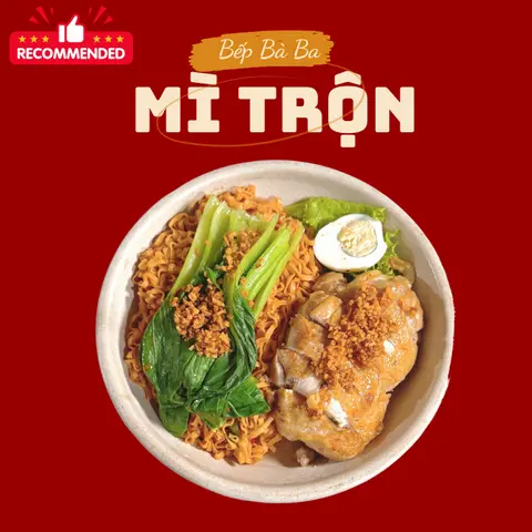 Hình ảnh Mì trộn gà áp chảo sốt mắm tỏi