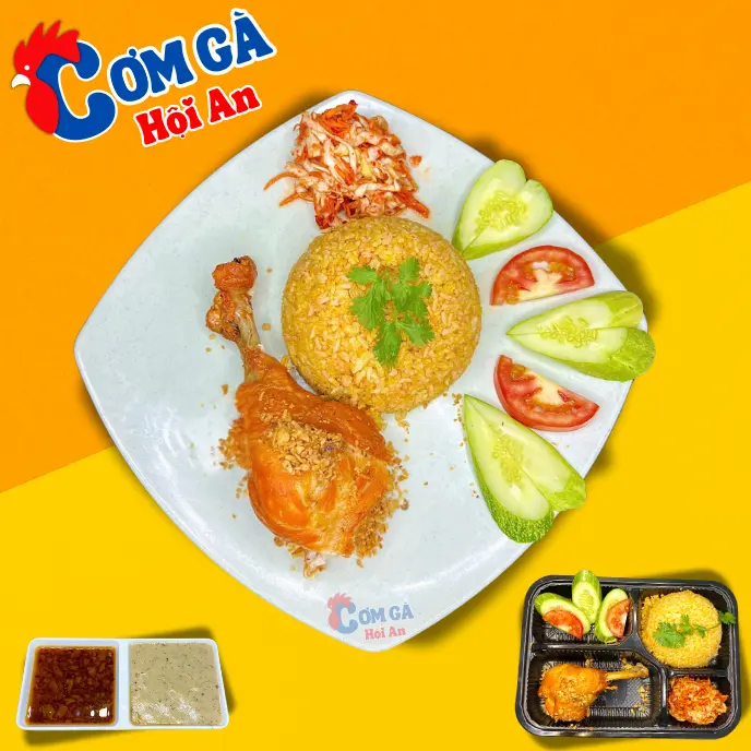 Hình ảnh Cơm gà tiềm xối mỡ - tỏi vừa
