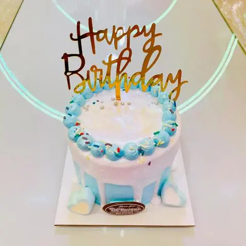 Hình ảnh bánh kem mini màu xanh baby