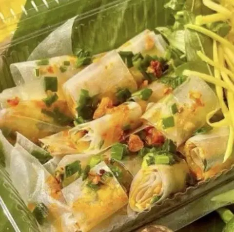 Hình ảnh Bánh tráng cuốn mỡ hành 