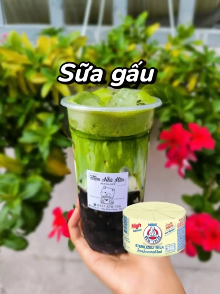 Hình ảnh [NEW] Sữa gấu trân châu đường đen Matcha