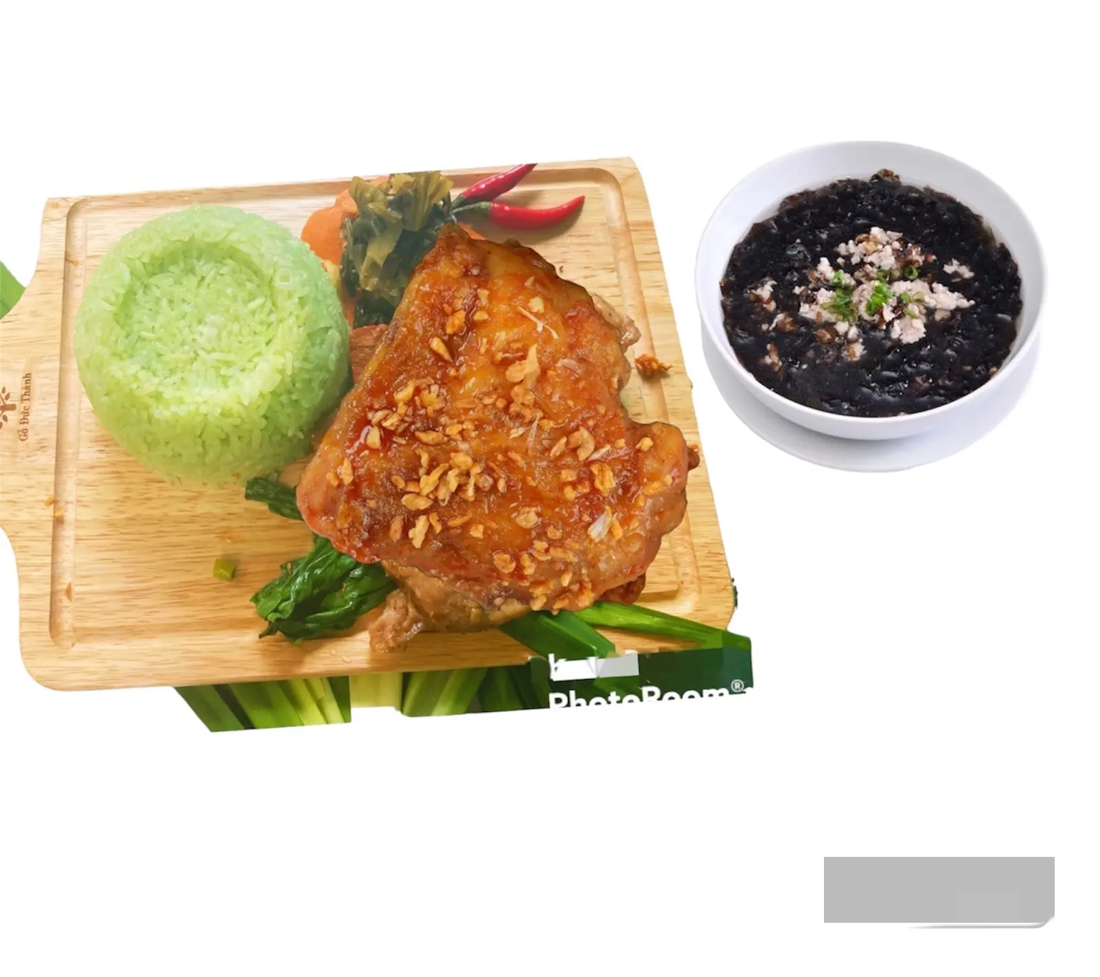 Hình ảnh Combo1 1cơm gà( sốt tự chọn ) + canh rong biển thịt bằm