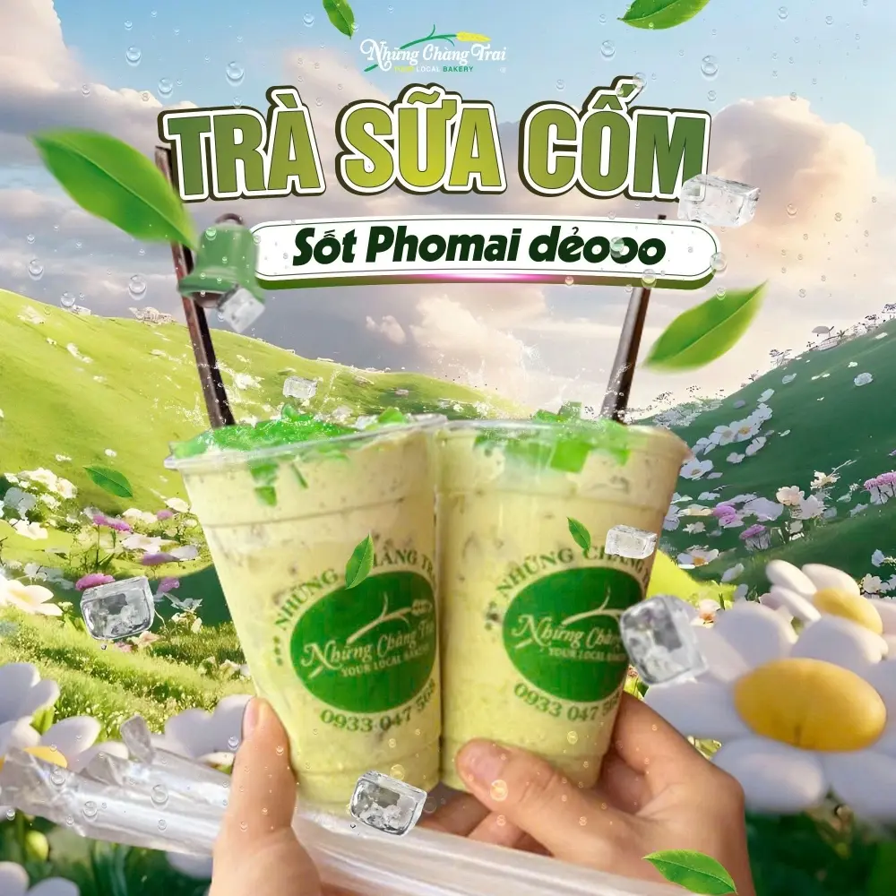 Hình ảnh Trà Sữa Cốm Sốt Phô Mai Dẻo Size M